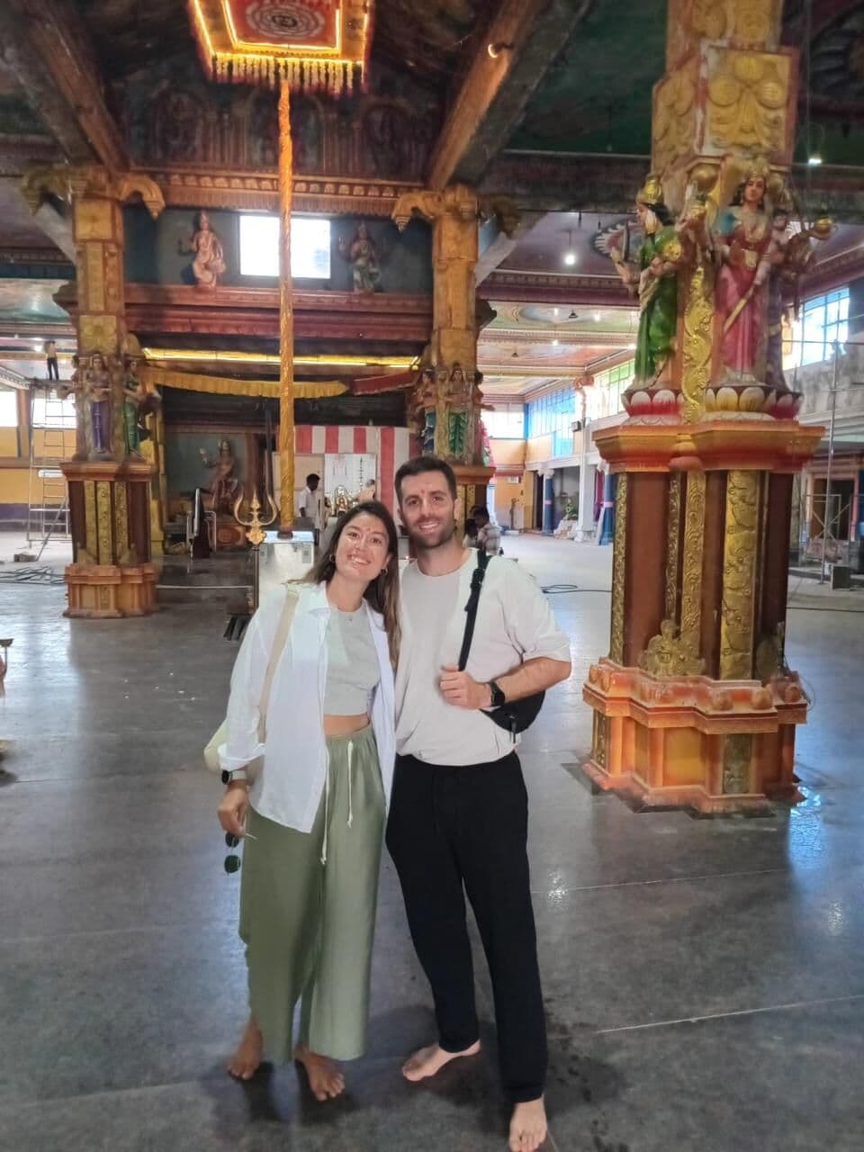 Inside a colourful Hindu temple