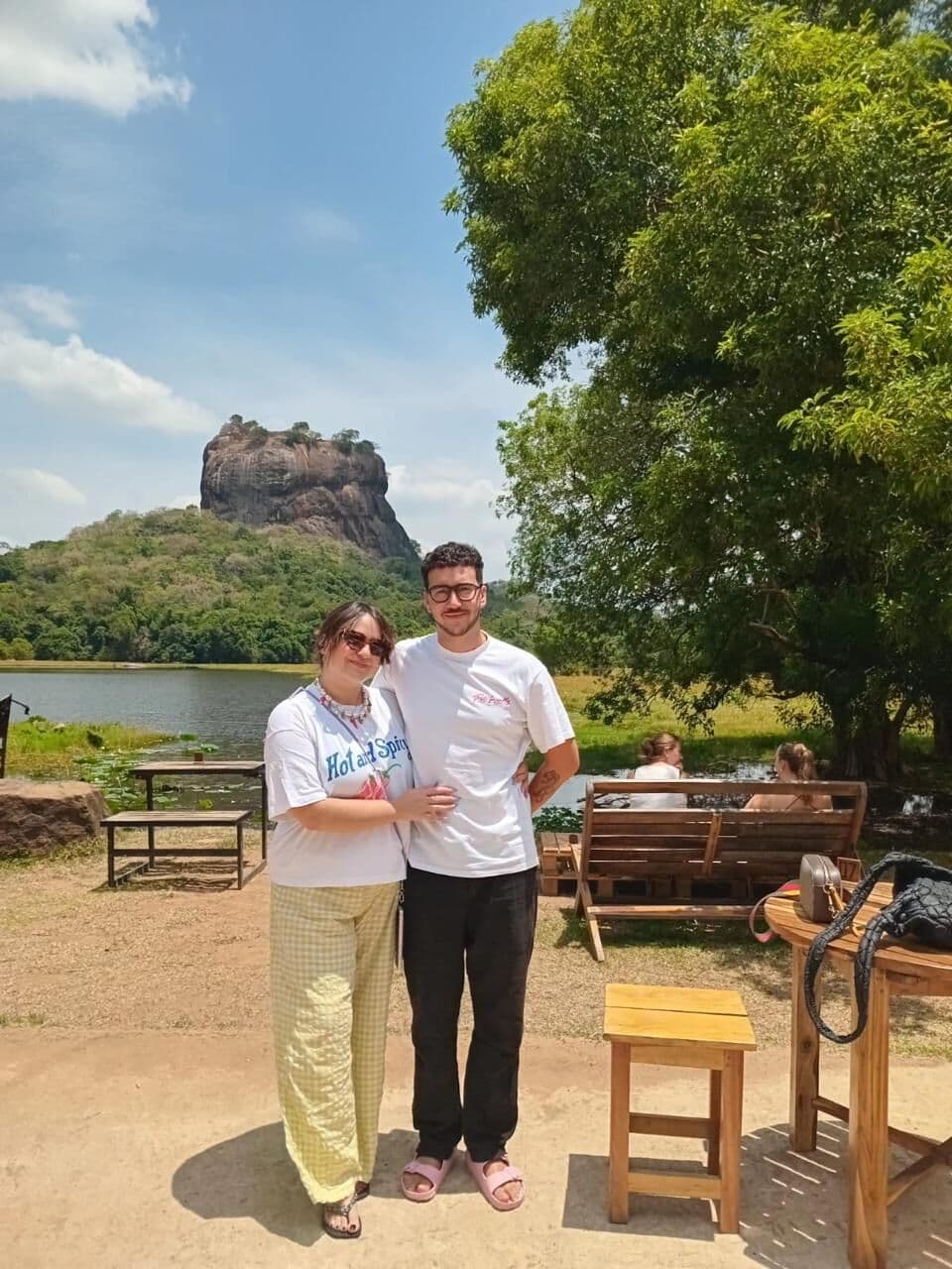 Guests in front of Sigiriya Rock