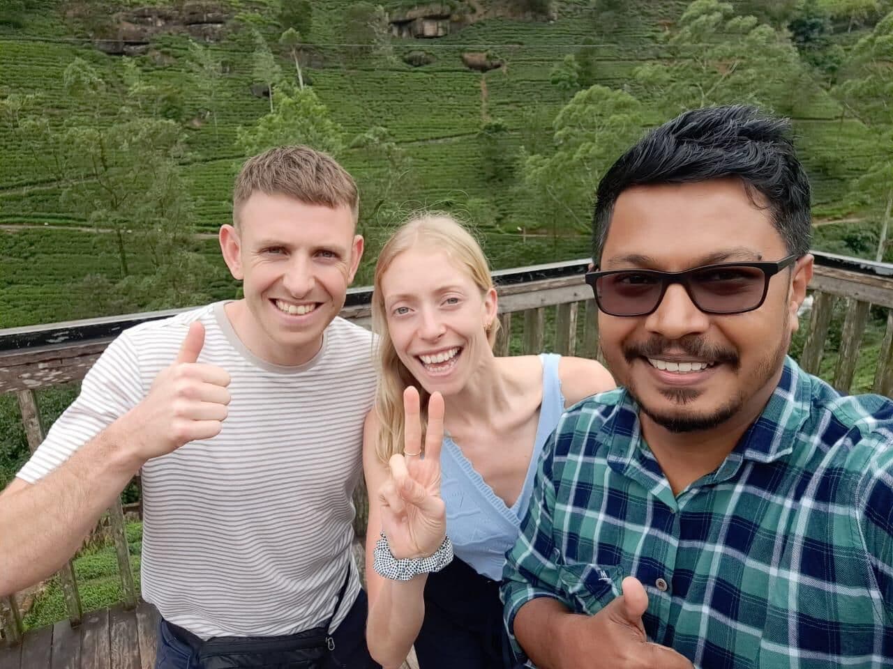 Happy guests in tea country